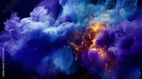 Striking explosion of vivid colors in motion, resembling a dynamic, abstract floral form.