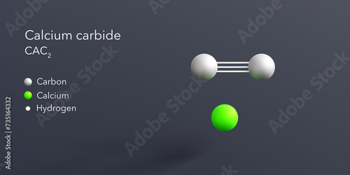 Foto calcium carbide molecule 3d rendering, flat molecular structure with chemical fo