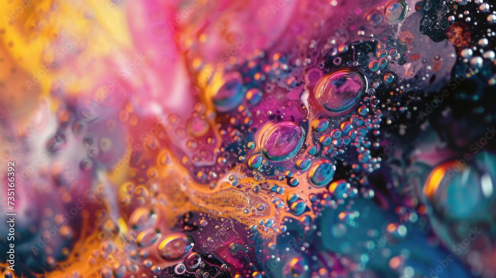 An organic and dynamic creation as layers of paint drip and meld together to form an intricate and mesmerizing composition. An organic and dynamic creation as layers of paint drip and meld together to form an intricate and mesmerizing composition.