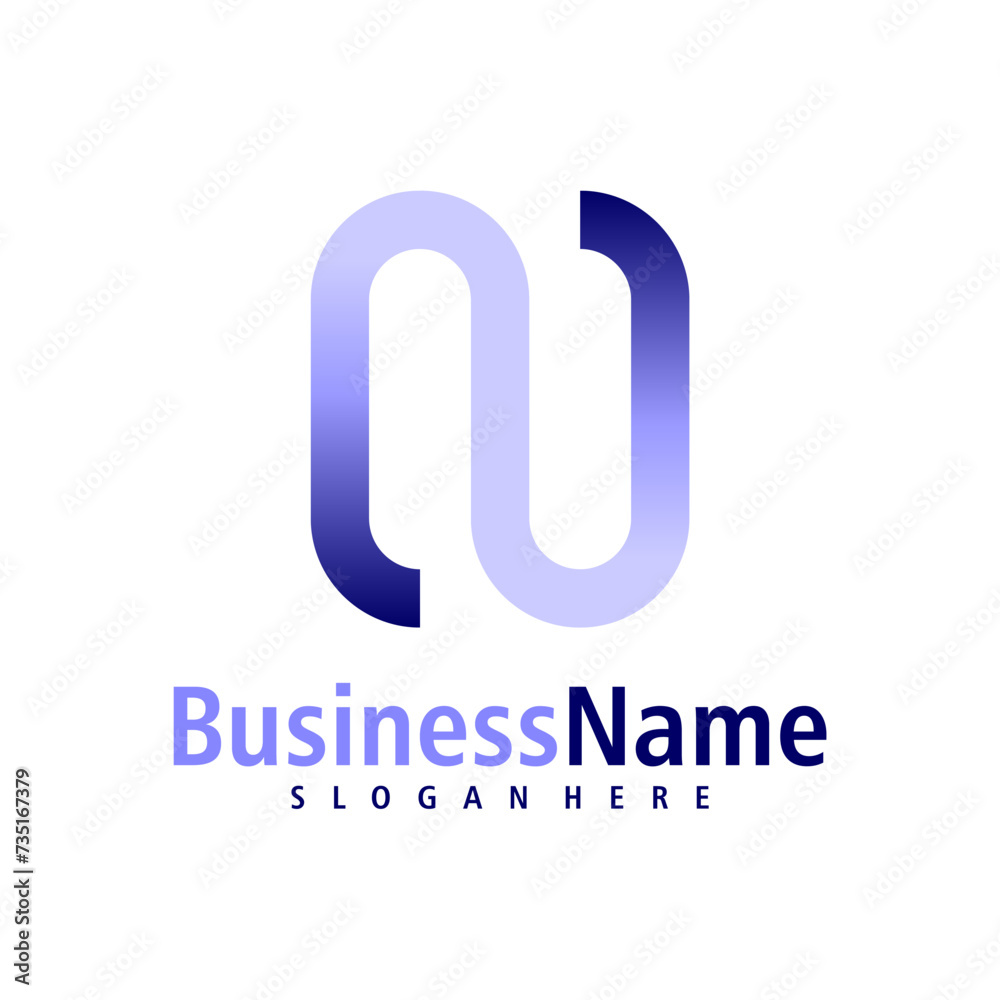 Letter N logo design vector. Creative Initial N logo concepts template