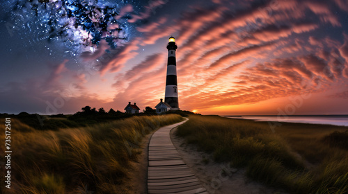  milkyway core over lighthouse outer banks photo