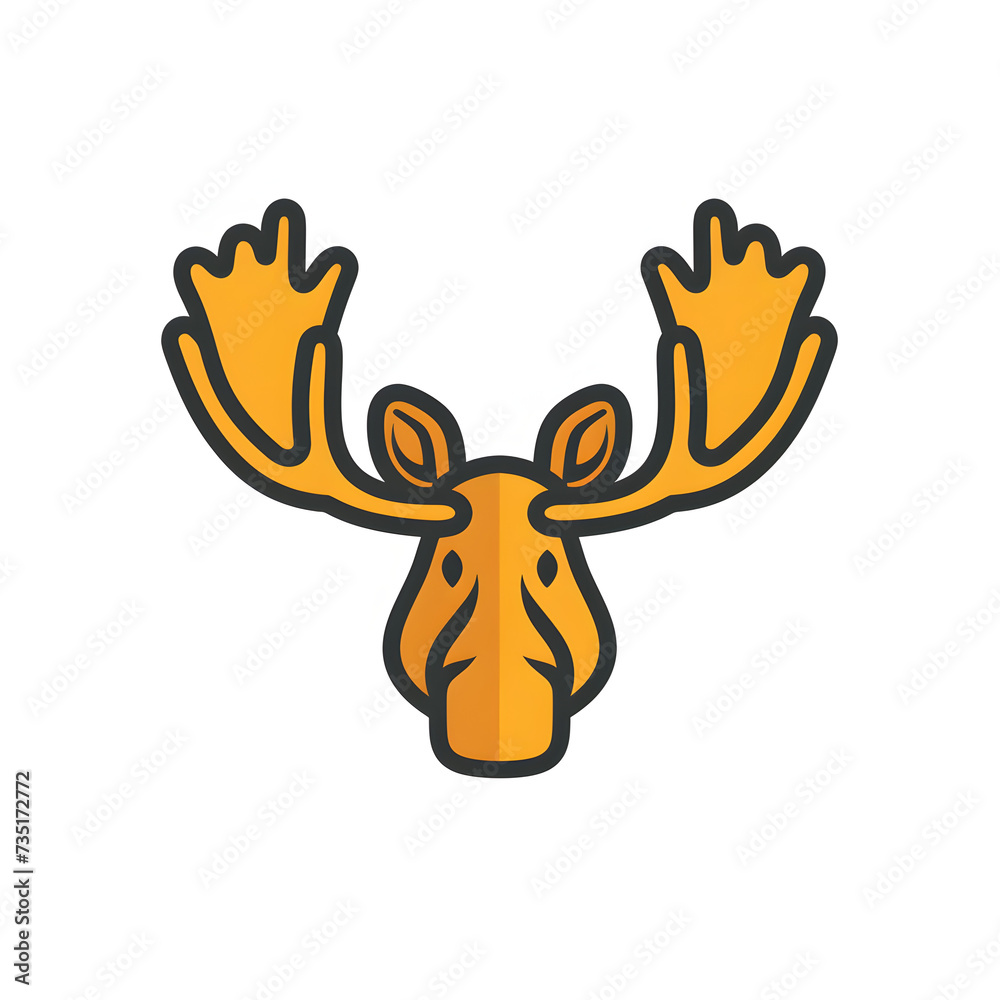 Obraz premium Simple Moose Logo Design, Moose Logo Illustration