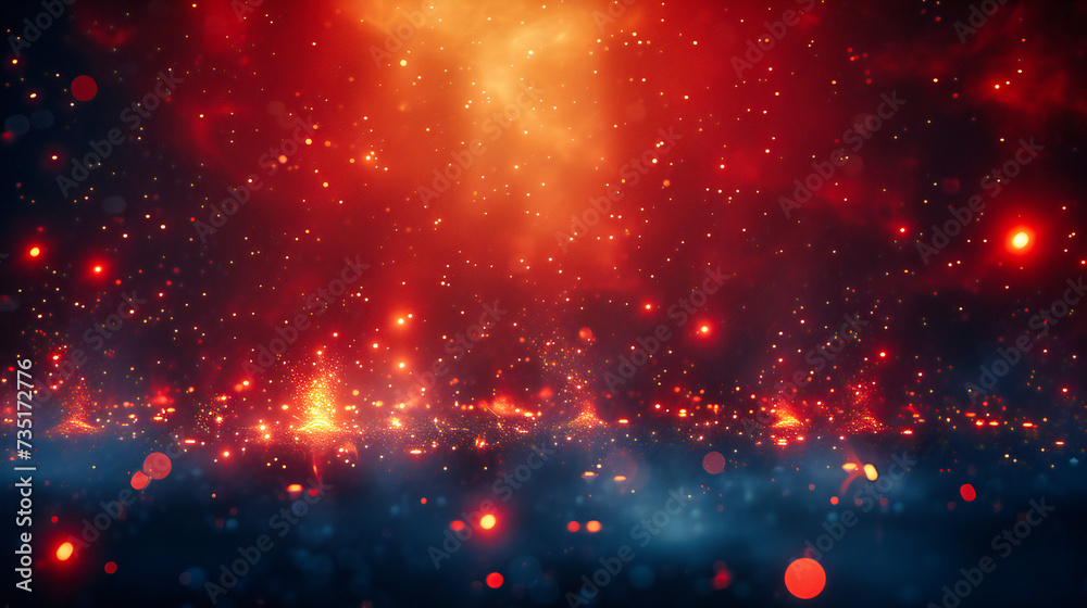 Obraz premium Magical glowing abstract background, festive and magical concept with sparkling lights and bokeh, dreamy atmosphere for holiday celebration