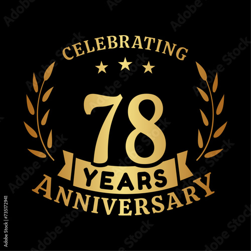 78th anniversary celebration design template. 78 years vector and illustration.