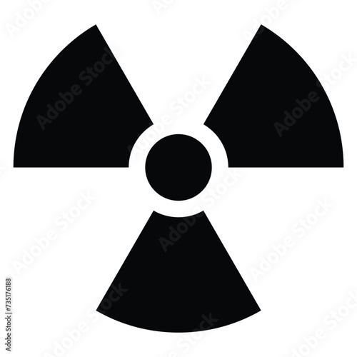 ISO 361 International ionizing radiation trefoil symbol. Radioactive contamination icon. Warning sign of radiation danger. Nuclear sign Vector illustration.