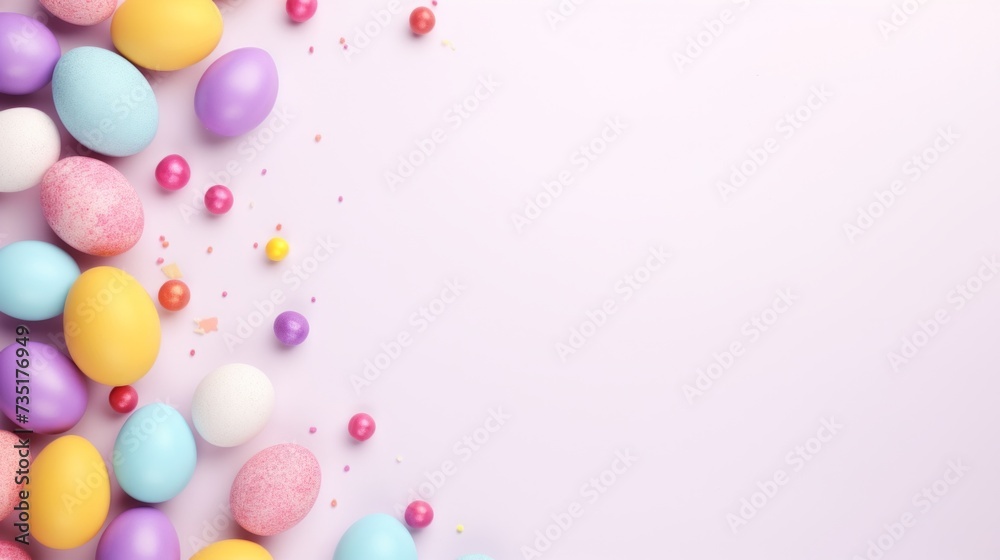 Beautiful bright minimalistic Easter background with place for text