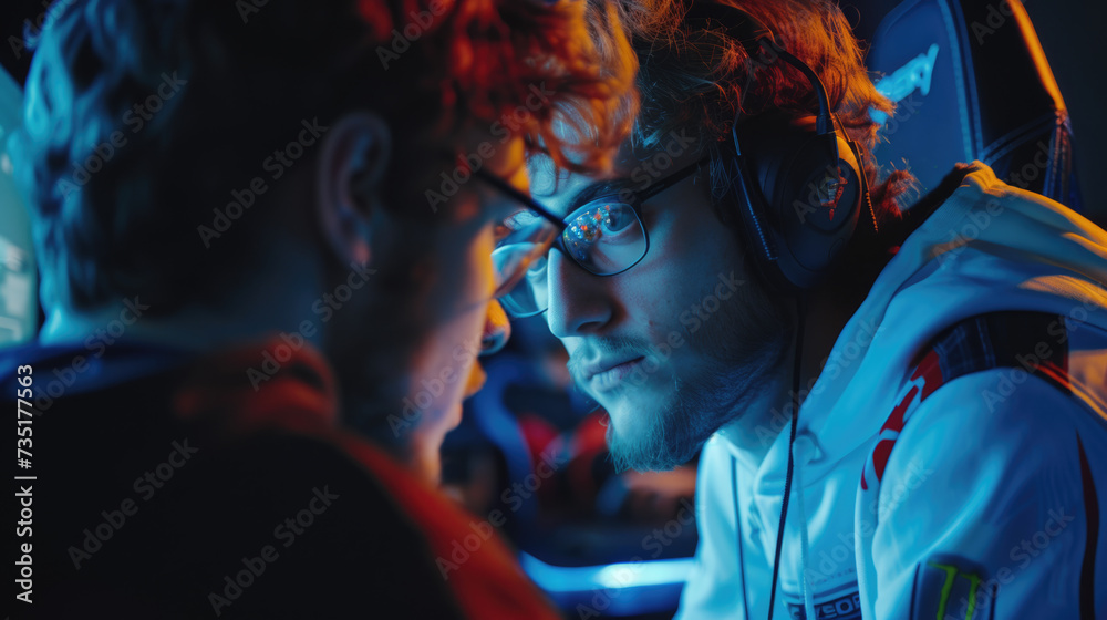 Conversation about Esports between two teammates. AI Generate Image