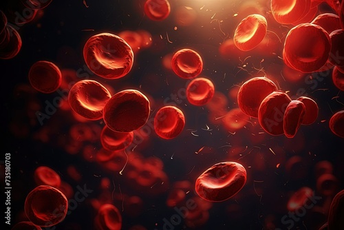 Macro blood cells in human body, anatomy poster
