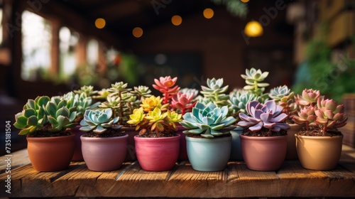 A Bunch of Succulents Sitting on a Table © Naqash