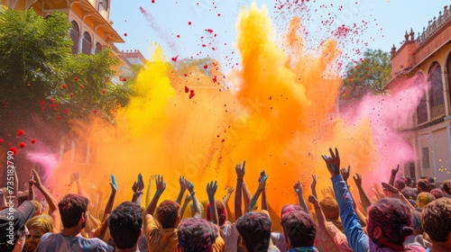 People celebrations Indian Holi festival