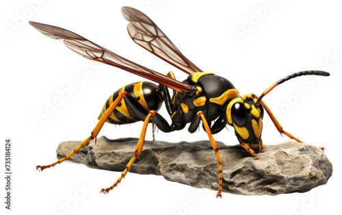 Stone-Sitting Giant Ichneumon Wasp isolated on transparent Background photo