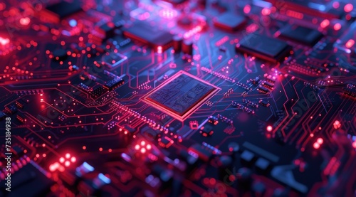 Circuits imprimés, intelligence artificielle, art de l'IA pour les entreprises et la technologie .