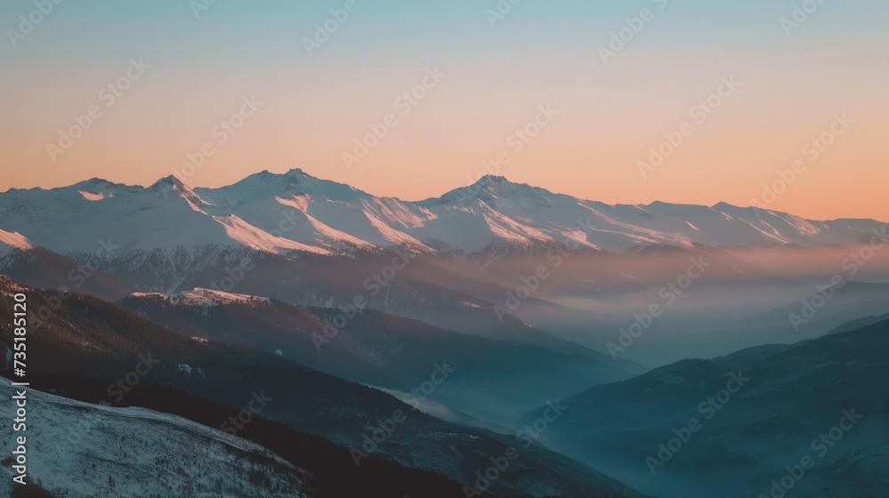 Snow-capped mountain ranges
