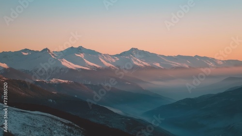 Snow-capped mountain ranges