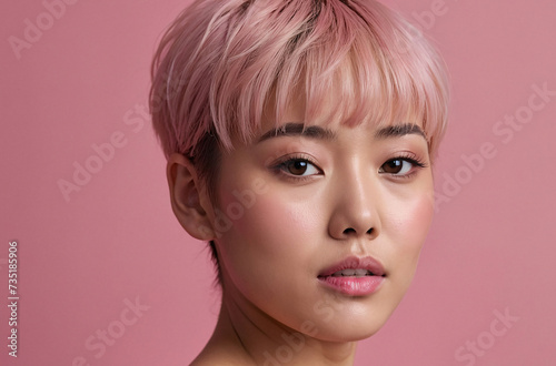 beauty portrait a young woman in the studio