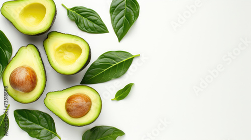 avocado on white background 