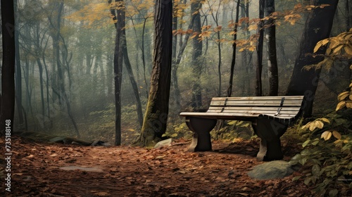 relaxation bench in woods