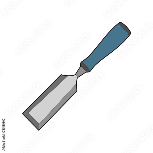 Cutting edge of a blade. Chisel illustration. Vector image
