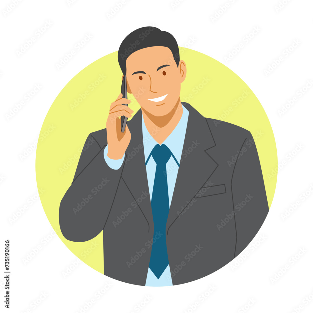 Businessman taking a call. Vector image Businessman taking a call. Vector image