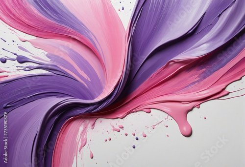 Vibrant Pink and Purple Acrylic Oil Paint Brush Stroke on Transparent Background © SR07XC3