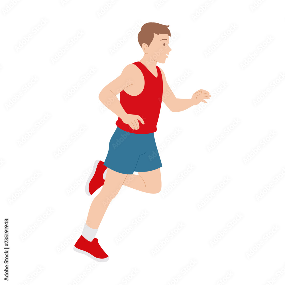 Man Running in the morning. . Vector image Man Running in the morning. . Vector image