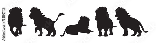 silhouette lions vector set.
