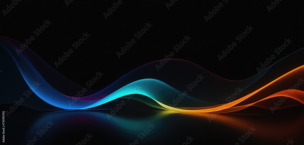 Obraz premium Intertwining blue and orange gradient on black background