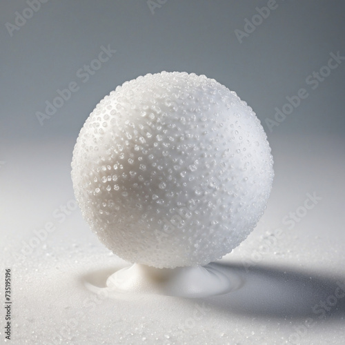 Snowball with silhouette on white background