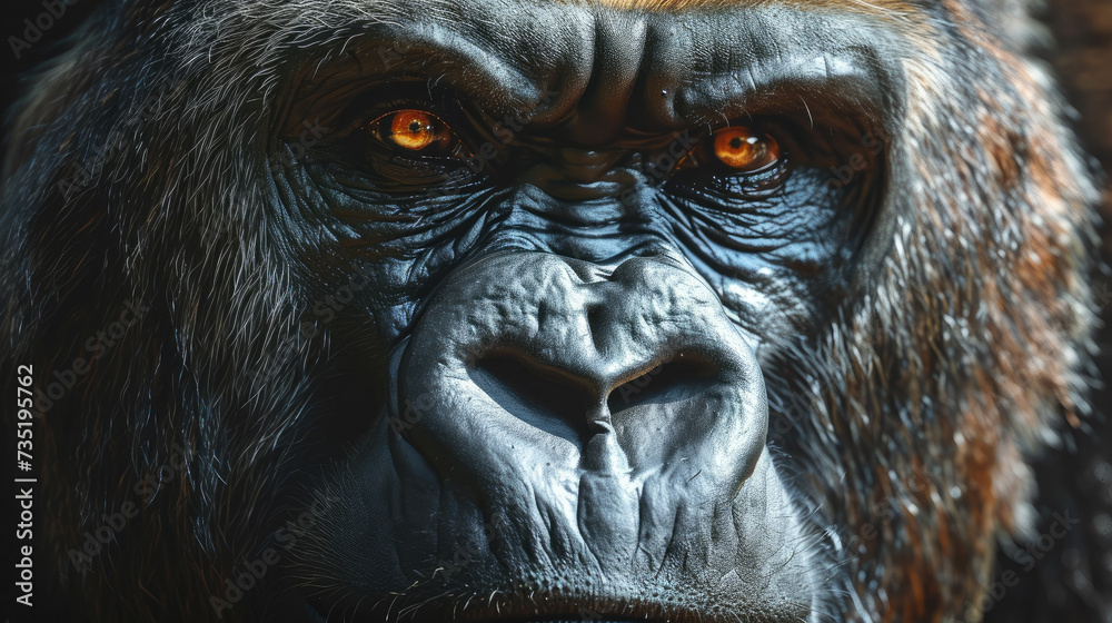 Portrait closeup of a gorilla Portrait closeup of a gorilla