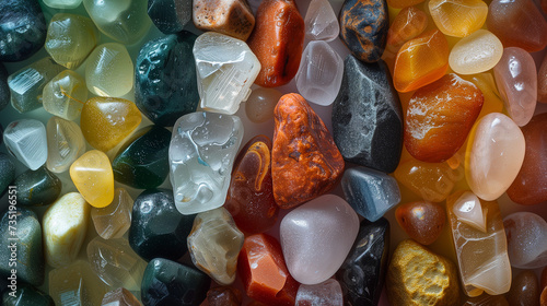 Background made of natural small multi-colored stones