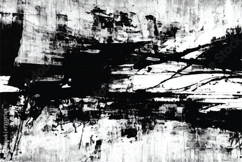 Black and white Grunge texture. Black Grunge background. Brush strokes. Abstract illustration texture. Distressed Effect. Distressed effect. Grunge Background. Vector textured effect. Grunge. EPS 10.