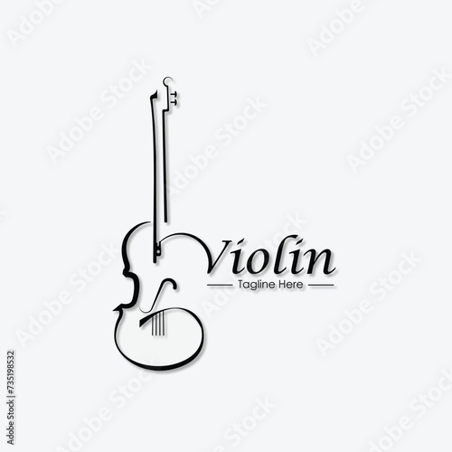 Stylized violin icon logo vector.