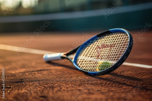 Tennis court and tight racket © Jennie Pavl