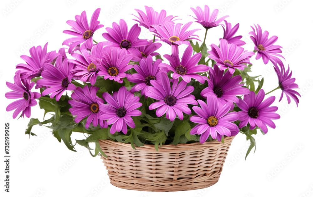Floral Elegance: Orchids in a Basket isolated on transparent Background Floral Elegance: Orchids in a Basket isolated on transparent Background