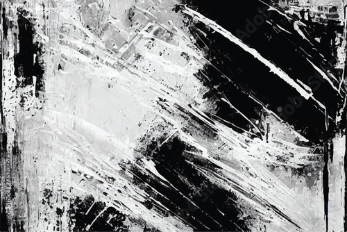Abstract background. Monochrome texture. Image includes a effect the black and white tones. Black and white Grunge texture. Vector brush strokes texture. Distressed uneven texture. Grunge background.