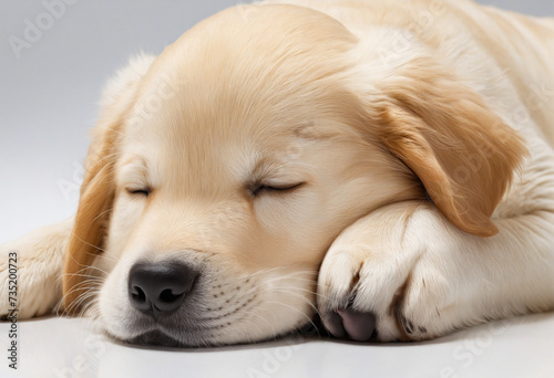 Adorable sleepy puppy on clear background