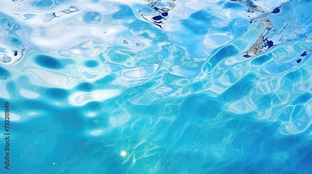 Transparent blue clear water. Abstract summer banner background Water waves in sunlight with copy space Cosmetic moisturizer micellar toner emulsion Transparent blue clear water. Abstract summer banner background Water waves in sunlight with copy space Cosmetic moisturizer micellar toner emulsion