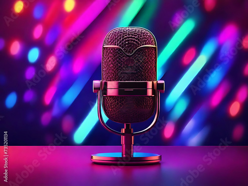 3d microphone logo, microphone for singers and podcasters, microphone logo