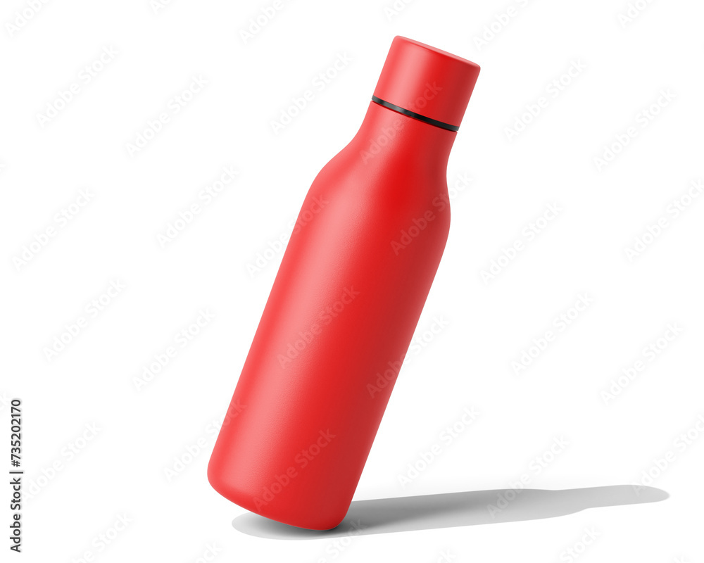 Blank Hydro flask water bottle Packaging, Sport Water Bottle isolated on transparent background, prepared for mockup, 3D render.	