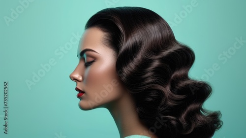 Woman with a classic Hollywood wavy hairstyle