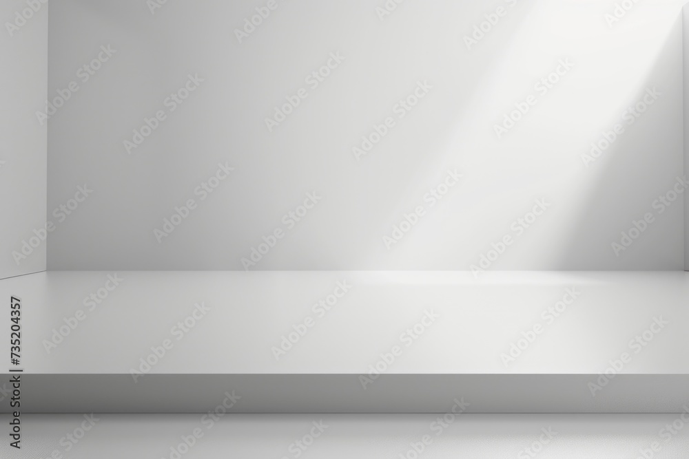 A white room with a white floor and a window. Suitable for interior design projects or architectural concepts A white room with a white floor and a window. Suitable for interior design projects or architectural concepts