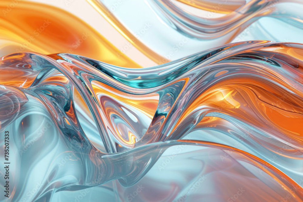 Abstract transparent background with liquid glass texture. Modern fluid ...