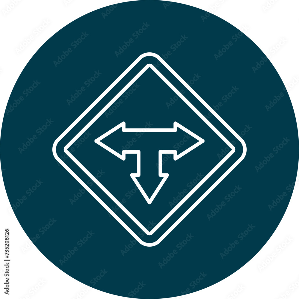 T Junction Line Circle Icon For Personal And Commercial Use T Junction Line Circle Icon For Personal And Commercial Use