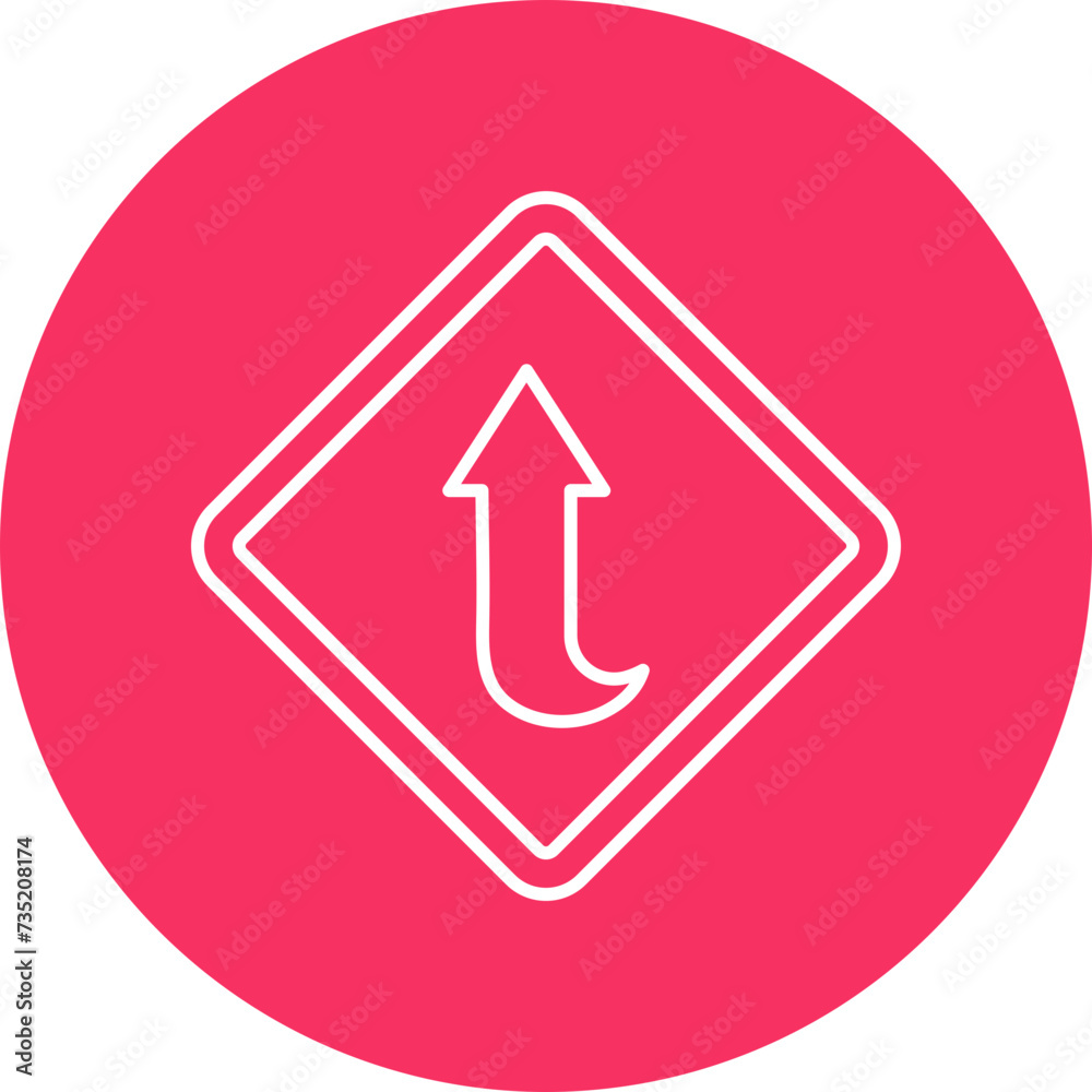 Curved Up Line Circle Icon For Personal And Commercial Use Curved Up Line Circle Icon For Personal And Commercial Use