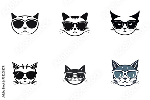 set of cats wearing sunglasses