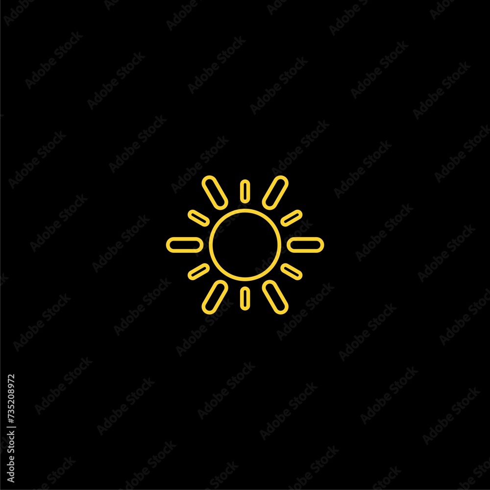 Fototapeta premium Sun icon. Sun logo icon isolated on black background