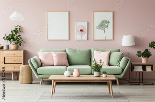green apartment living room furniture © ArtCookStudio