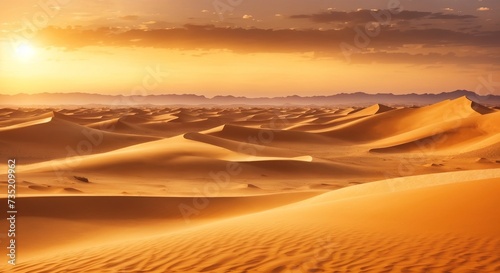 Sahara Desert panorama at sunset