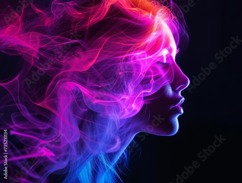 Girl in Neon Smoke
