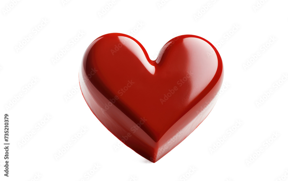 Chocolate Heart in Crimson Hue isolated on transparent Background